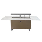 Cinetico Smart Dining Table in White, 5.3 cu.ft fridge and freezer with Bluetooth control
