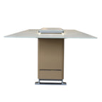 Cinetico Smart Dining Table in White, 5.3 cu.ft fridge and freezer with Bluetooth control