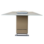 Cinetico Smart Dining Table in White, 5.3 cu.ft fridge and freezer with Bluetooth control